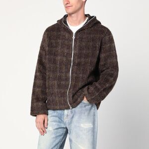 Our Legacy Men's Check-Pattern Wool-Blend Sweatshirt